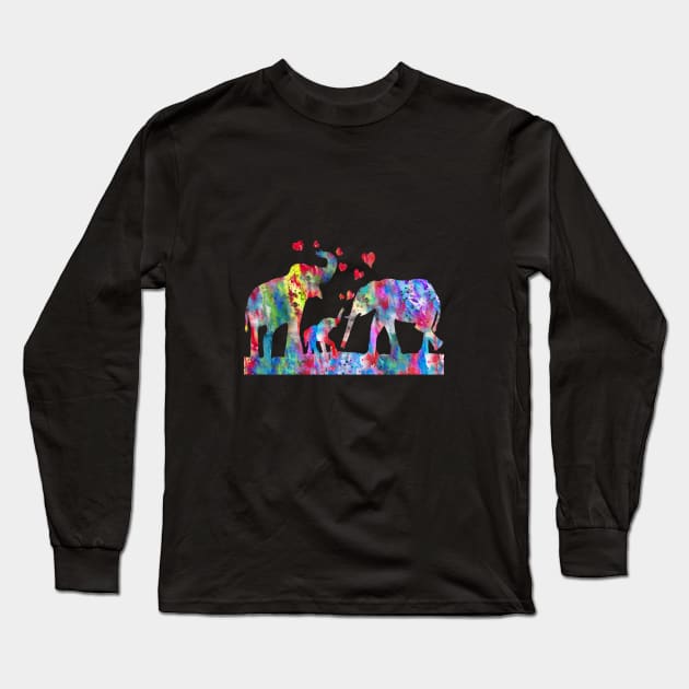 Elephant family Long Sleeve T-Shirt by RosaliArt